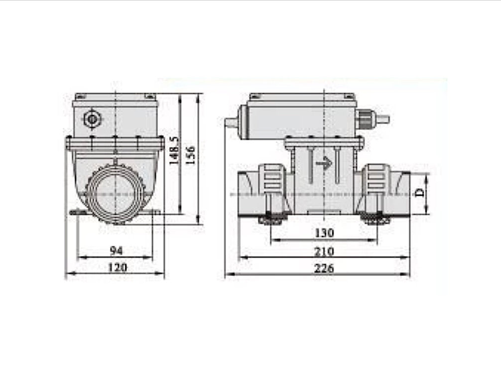 LX 3kW 1.5-inch heater with thermoregulator